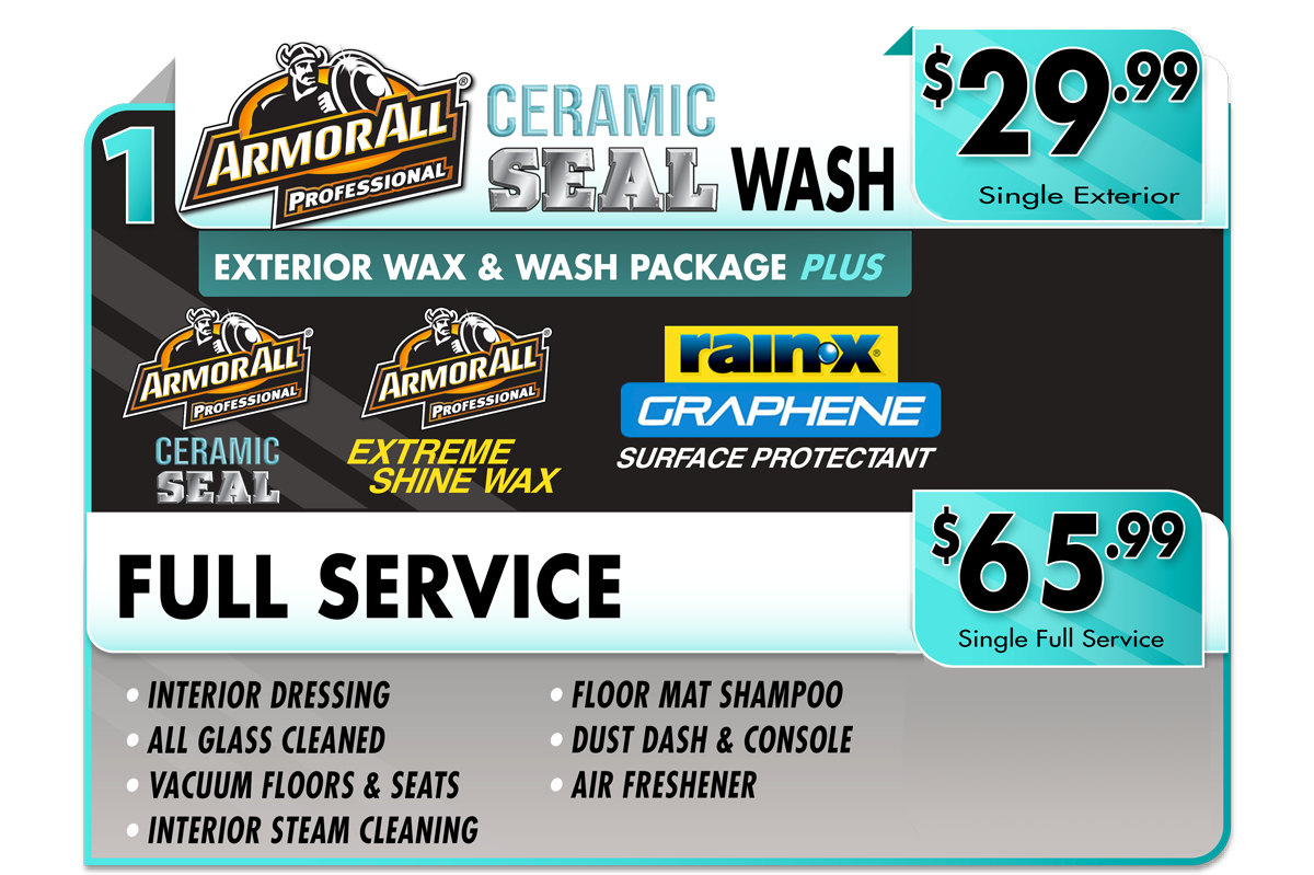 cermaic exterior and full service wash options